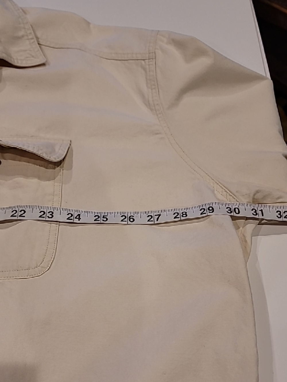 eesome Cream Snap Button Cropped Wide Shirt Jacket Large - Picture 11 of 14